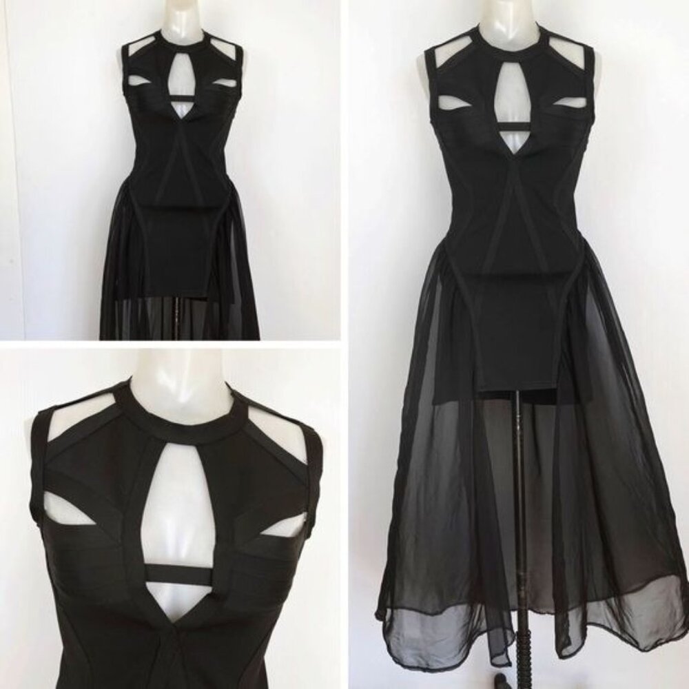 UNIF Godspeed Bandage Cut Out Sheer Maxi Dress size Small - Picture 7 of 13